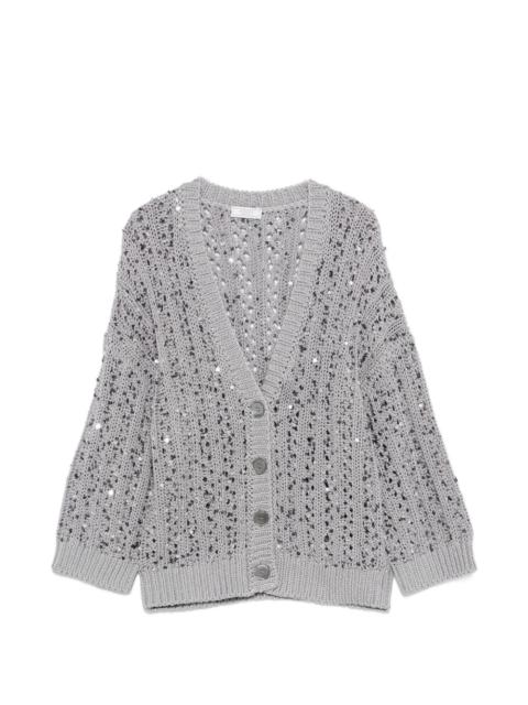 PESERICO sequin button cardigan