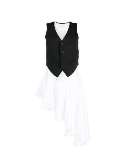 asymmetric hybrid vest dress