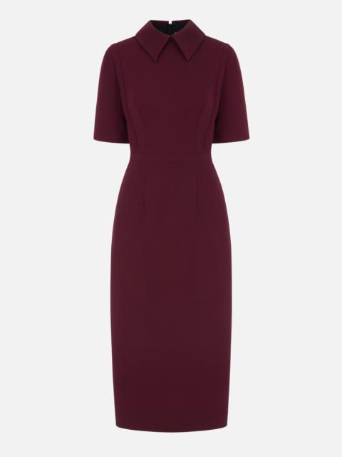 EMILIA WICKSTEAD Valletta Dress in Plum Single Wool Crepe