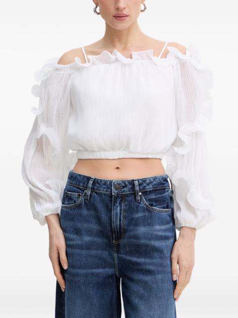 GUESS USA ruffled-trim top