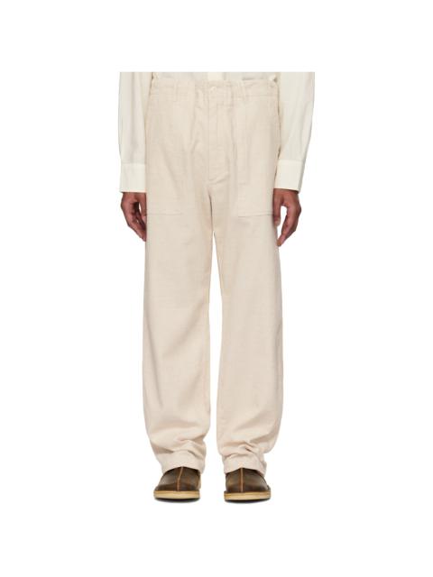 Engineered Garments Off-White Fatigue Trousers