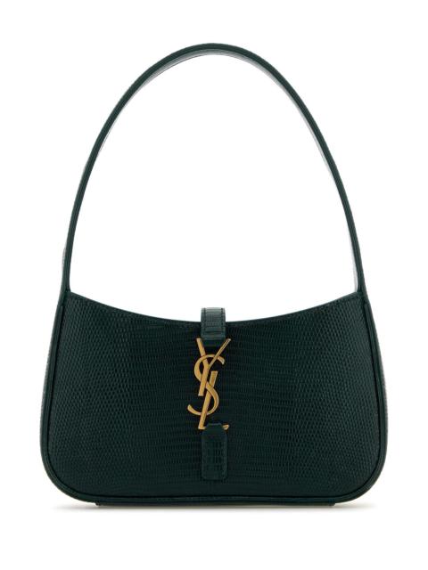 SAINT LAURENT Bottle green leather mini Le 5 Ã  7 handbag