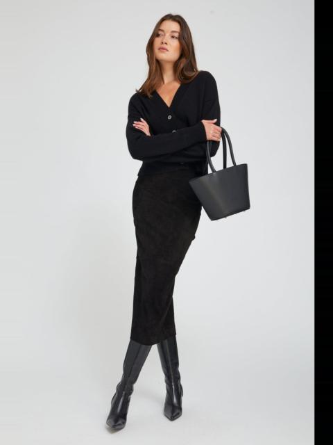 BLACK SUEDE TUBE SKIRT