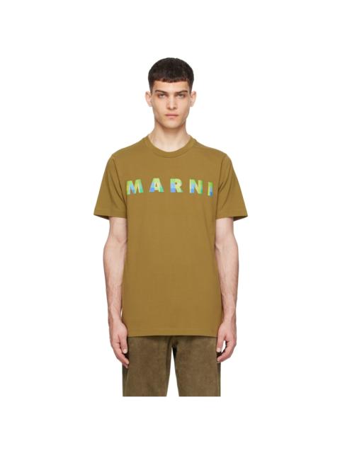 Marni Khaki Printed T-Shirt