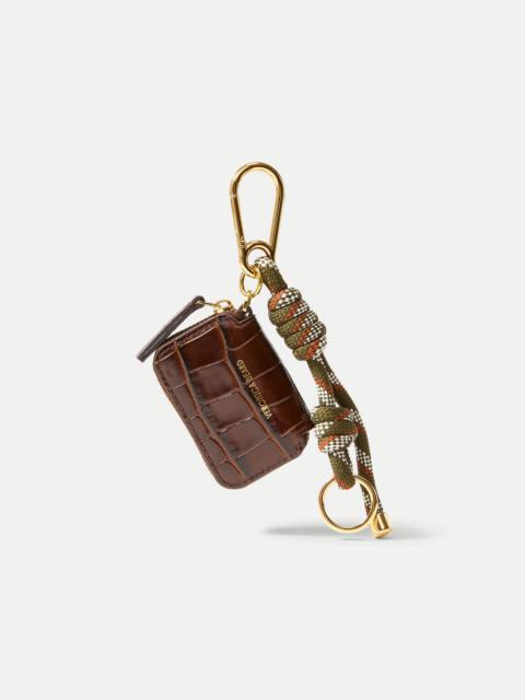 VERONICA BEARD CROC-EMBOSSED ZIP POUCH BAG CHARM