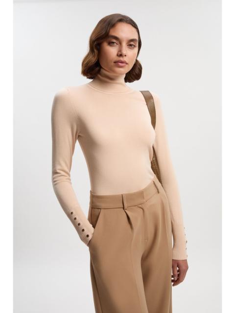 KAREN MILLEN Viscose Blend Roll Neck Knit Jumper
