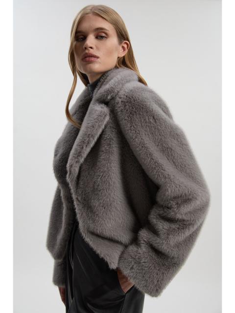 KAREN MILLEN Faux Fur Cropped Jacket