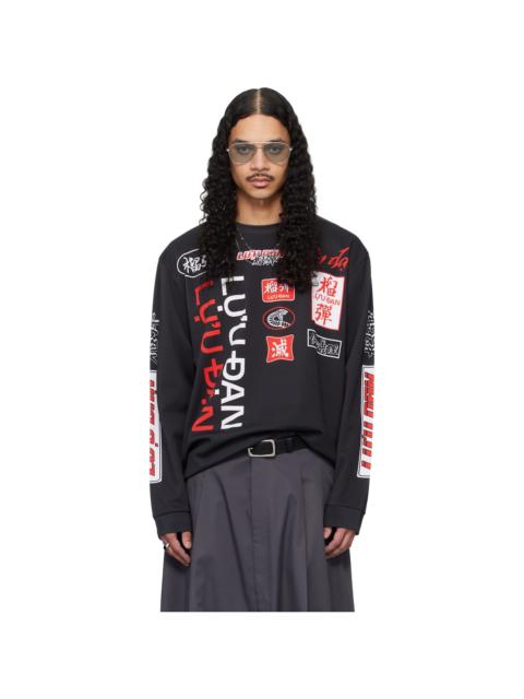 LU'U DAN Black Oversized Long Sleeve T-shirt