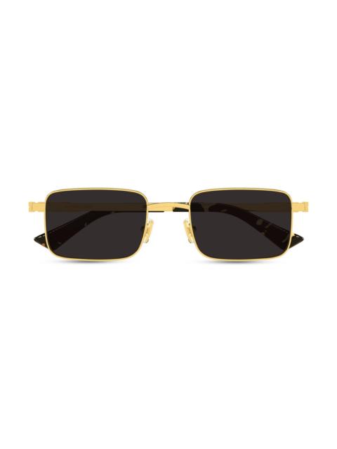Bottega Veneta Men's 53MM Long Ribbon Metal Rectangular Sunglasses - Gold Black