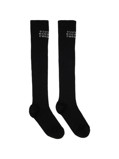 MM6 Maison Margiela Black Knee-High Socks