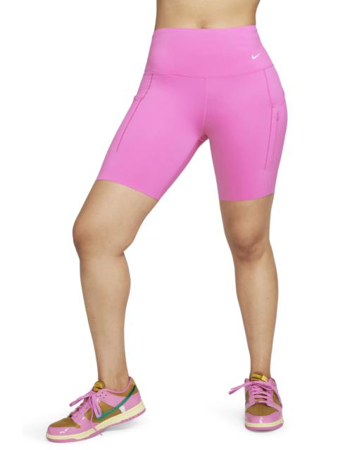 Dri-FIT Firm Support High Waist Biker Shorts in Playful Pink/Black