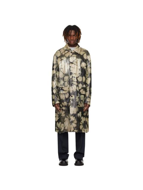 Dries Van Noten Green Loose Fit Mac Coat