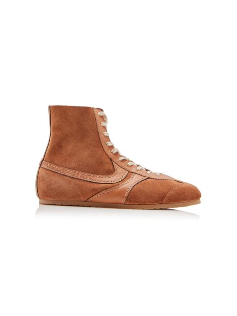 Dries Van Noten Leather-Trimmed Suede Sneakers