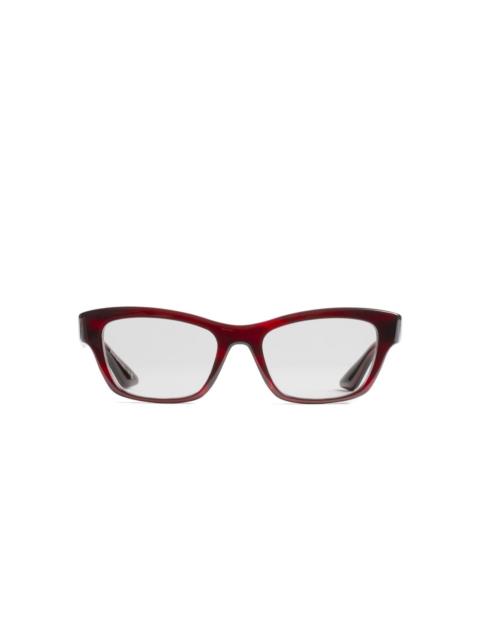 KHAITE stripe rectangle glasses