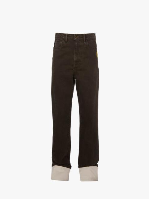 JW Anderson CONTRAST TURN-UP DENIM JEANS