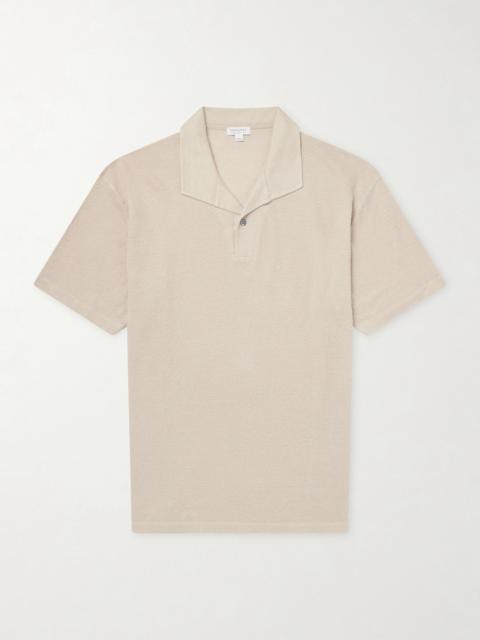 Sunspel Linen-Piqué Polo Shirt