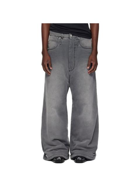 LU'U DAN Gray Wadded Jeans