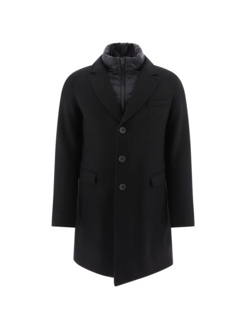 high-neck buttoned coat