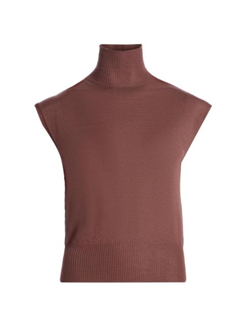 Rick Owens Women's Maglia Cashmere Cap-Sleeve Turtleneck - Rose Wood