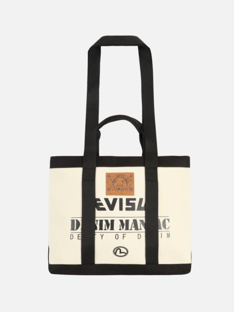 EVISU GRAFFITI SEAGULL PRINT CANVAS TOTE BAG