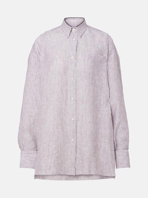 Brunello Cucinelli Monili striped linen shirt