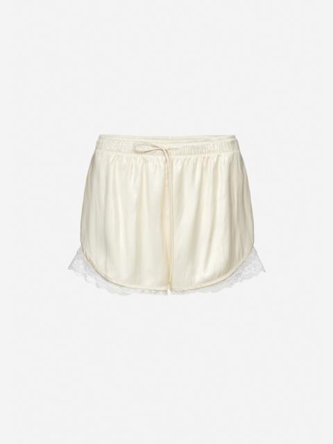 MAGDA BUTRYM Lace-trim shorts in cream