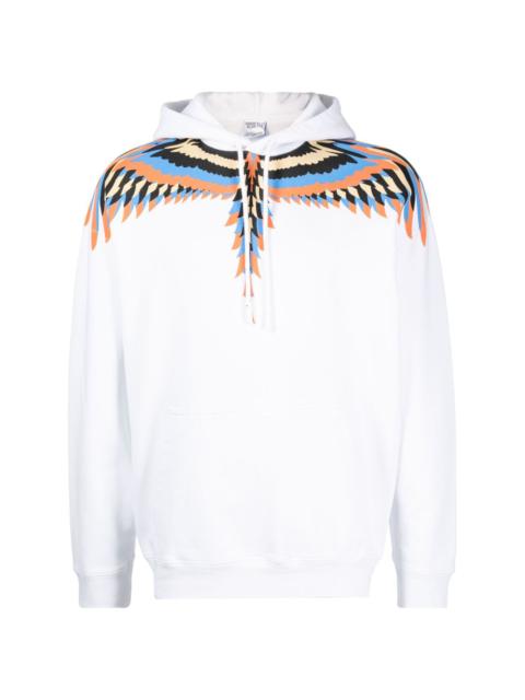 Wings-print cotton hoodie