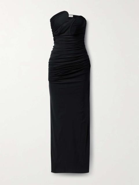 CHRISTOPHER ESBER Encompassed strapless ruched jersey maxi dress