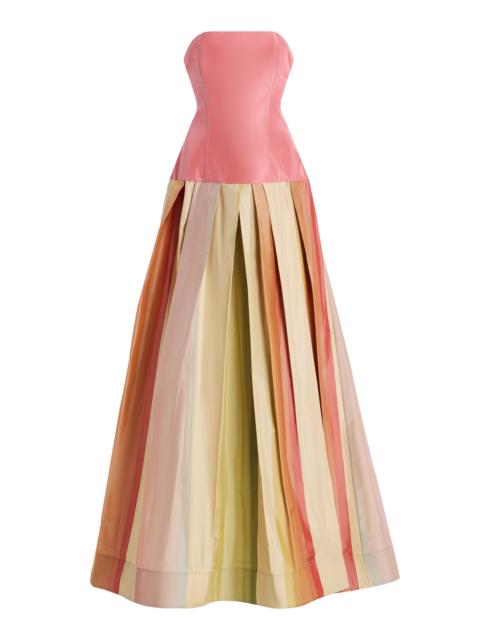 ROSIE ASSOULIN Exclusive Strapless Silk Gown stripe