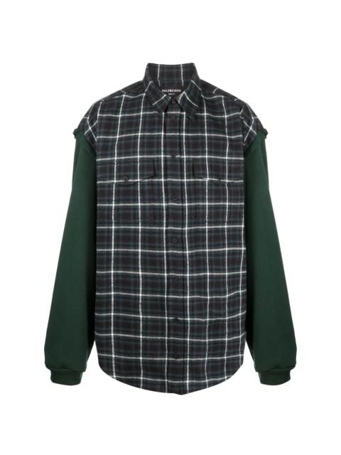 checked panelled shirt