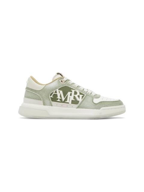 AMIRI White & Green Pebbled Classic Low Sneakers