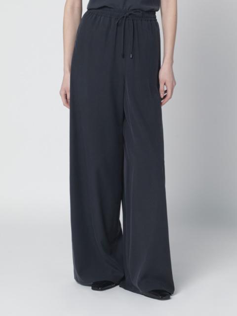 Max Mara Wide-leg blue silk trousers