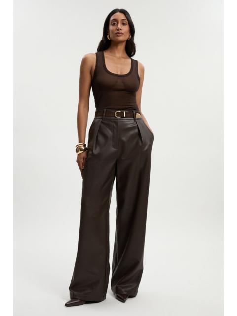 KAREN MILLEN Faux Leather High Waisted Wide Leg Trousers