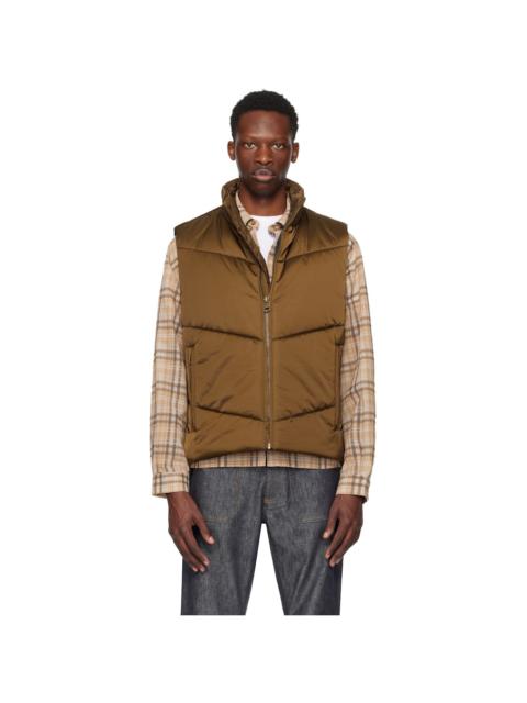 HUGO Brown Water-Repellent Padded Satin Vest