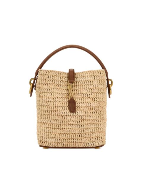 SAINT LAURENT Raffia mini Le 37 bucket bag