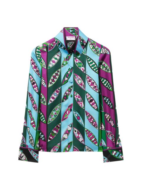 Girandole-print silk shirt