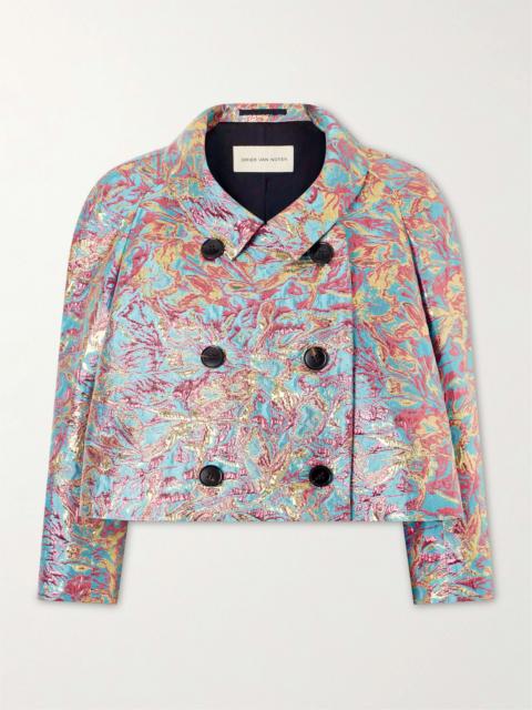 Dries Van Noten Double-breasted Floral-jacquard Jacket
