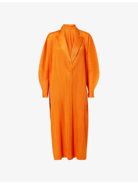 Pleats Please Issey Miyake Plisse Knitted Midi Coat