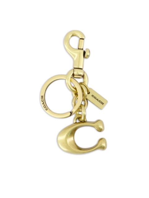 COACH Solid C logo-plaque keyring