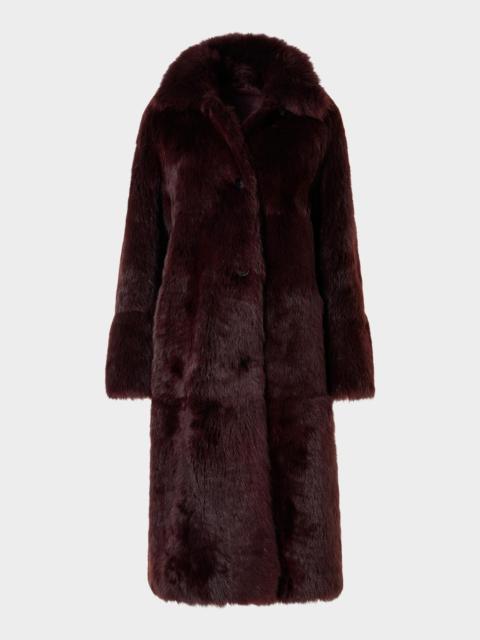 AKRIS Lamb Shearling Reversible Long Coat