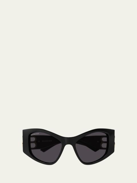 BALENCIAGA Cut-Out BB Acetate Cat-Eye Sunglasses
