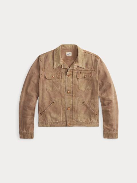 Distressed Canvas Trucker Jacket