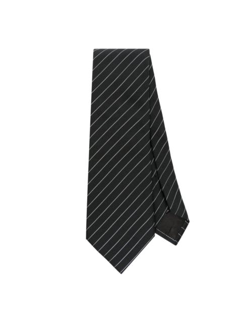 striped silk blend tie