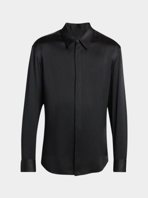 GIORGIO ARMANI Men's Printed Silk Button-Front Shirt