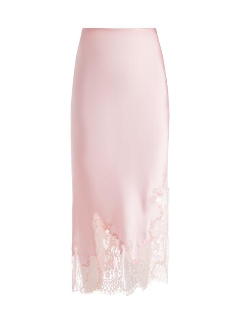Alice + Olivia TONIA LACE TRIM ASYMMETRIC MIDI SKIRT