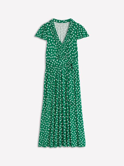BODEN Nicola Jersey Tea Dress-Forest Grass, Painted Dot