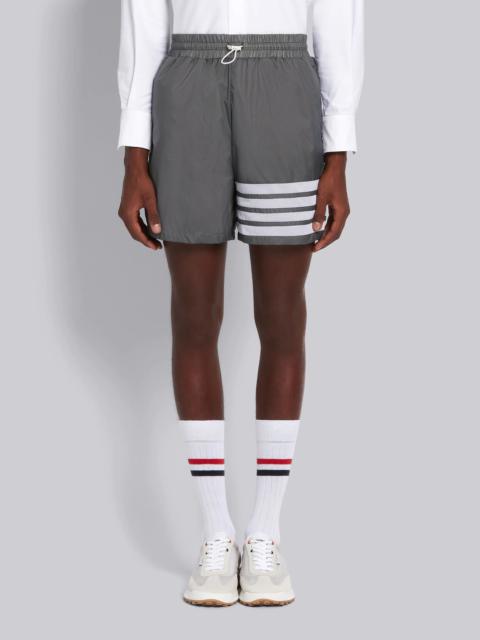 Thom Browne Silver Sheer Ripstop Mid Thigh 4-Bar Shorts