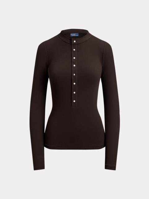 Polo Ralph Lauren Ribbed Crepe Henley Shirt