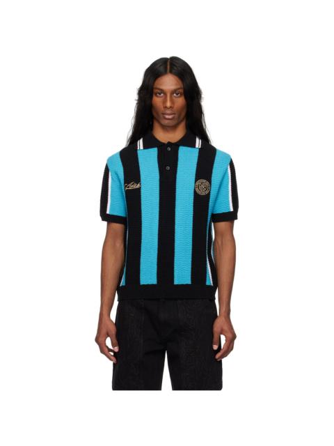 Andersson Bell Black & Blue Stripe Soccer Sweater Polo