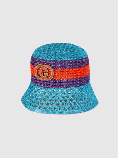 GUCCI Raffia-effect viscose bucket hat